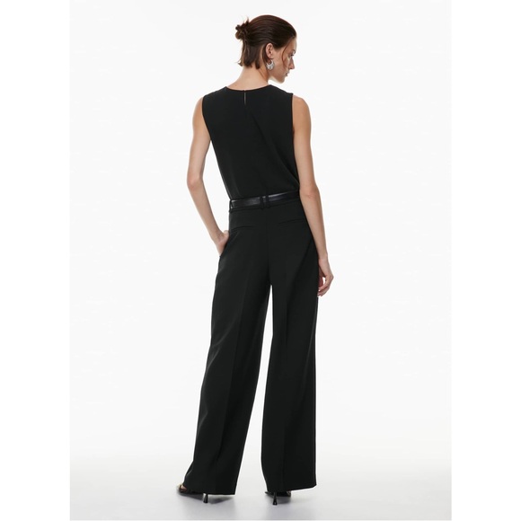 Aritzia Sunday Best Black Pleated Wide Leg Trousers High Rise 00 - Picture 8 of 10